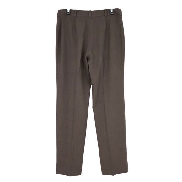 Armani Collezioni Dress Pants Womens 8 Brown Wool Straight Leg Career Academia - Picture 2 of 10